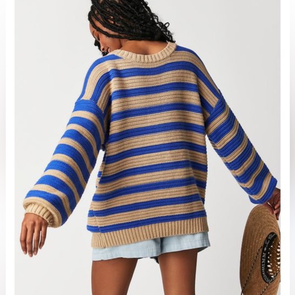 Free people small striped blue & tan - Picture 2 of 7